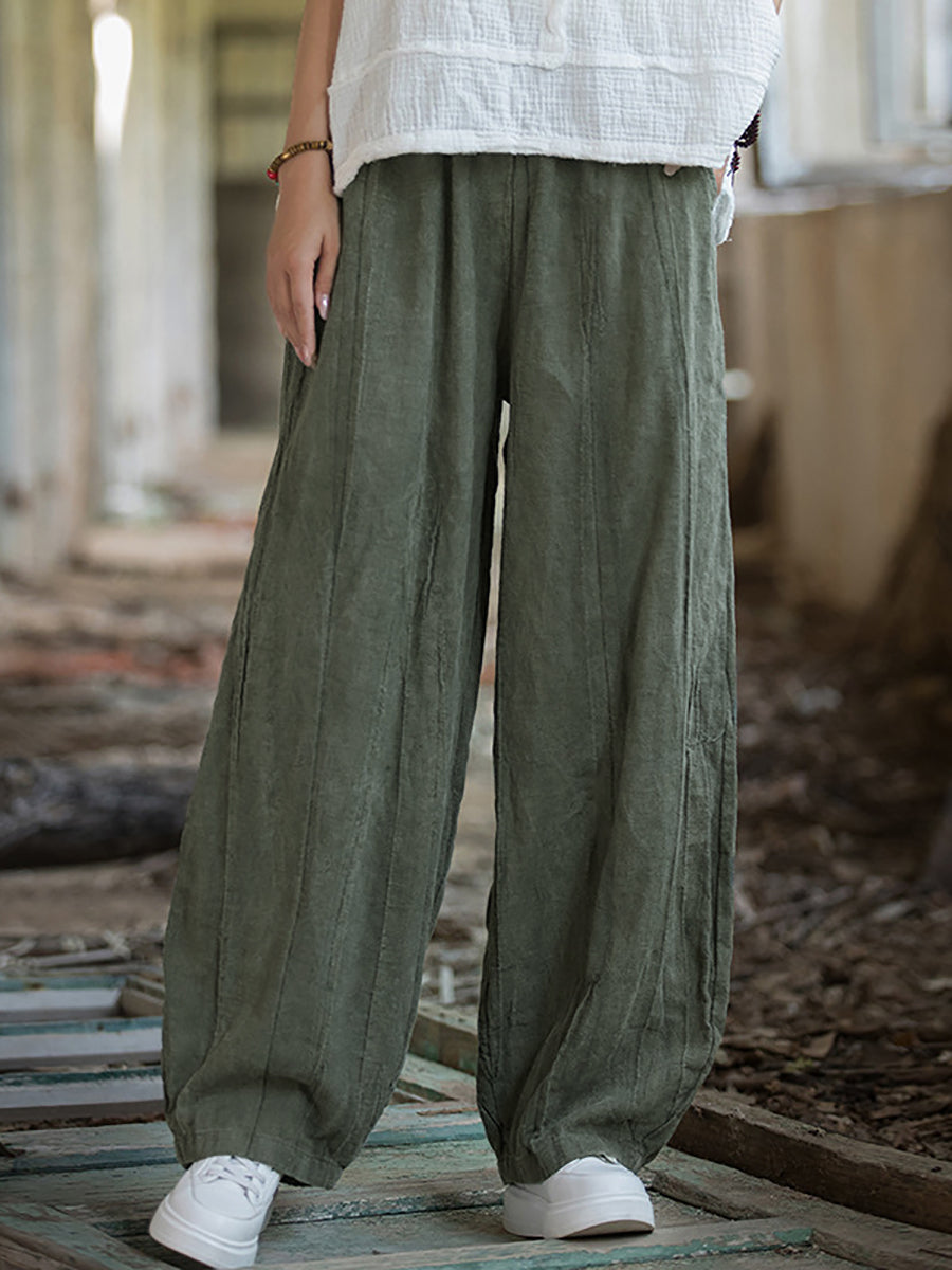 Women's Harem Pants Vintage Tie-Dye Fleece-Lined Plus Size Cotton