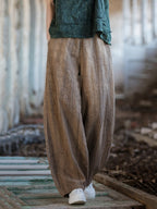 Women's Harem Pants Vintage Tie-Dye Fleece-Lined Plus Size Cotton