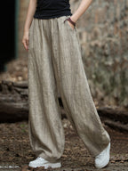 Women's Harem Pants Vintage Tie-Dye Fleece-Lined Plus Size Cotton