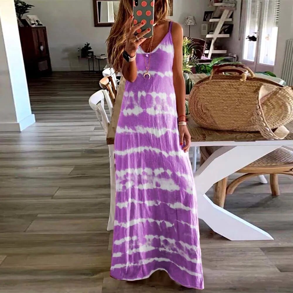 Variant image for Women's Maxi Dress Sky Blue Size S-5XL Cotton Blend-33