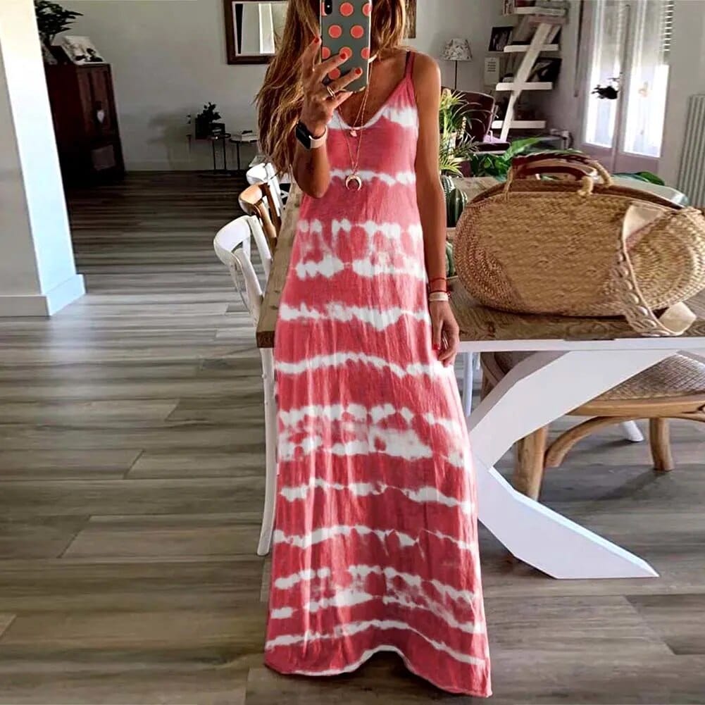 Variant image for Women's Maxi Dress Sky Blue Size S-5XL Cotton Blend-28