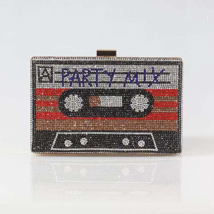 Women's Retro Cassette Tape Box Clutch – Red cassette front | BTendance