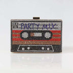Women's Retro Cassette Tape Box Clutch – Red cassette front | BTendance