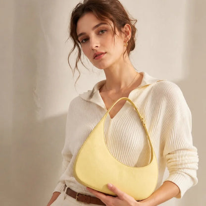 Oval Shoulder Bag with Curved Handle — product view | BTendance
