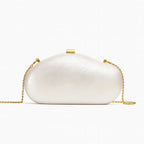 Women's Pearlescent Dome Acrylic Clutch with Chain – Front with chain | BTendance
