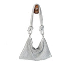 Knotted Rhinestone Hobo Shoulder Bag – Silver side | BTendance