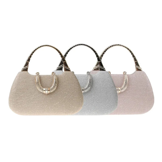 Glitter Evening Handbag with Curved Top Handle – Color selection | BTendance