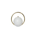 Round Acrylic Orb Bag with Faceted Ring Handle – White front | BTendance