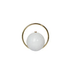 Round Acrylic Orb Bag with Faceted Ring Handle – White front | BTendance