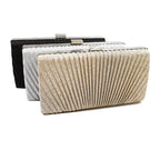 Women's Pleated Faux Leather Evening Clutch with Chain – Color selection | BTendance