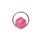Round Acrylic Orb Bag with Faceted Ring Handle – Rose red front | BTendance