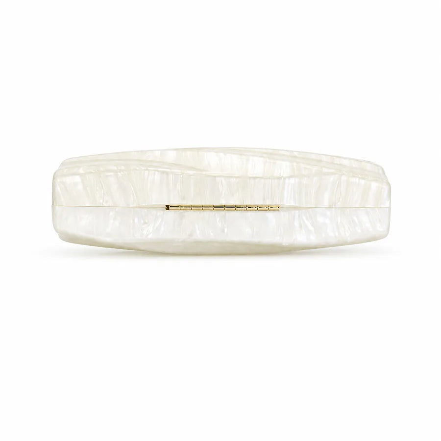 Women's Pearlescent Diagonal Stripe Acrylic Clutch – Base and hinges | BTendance