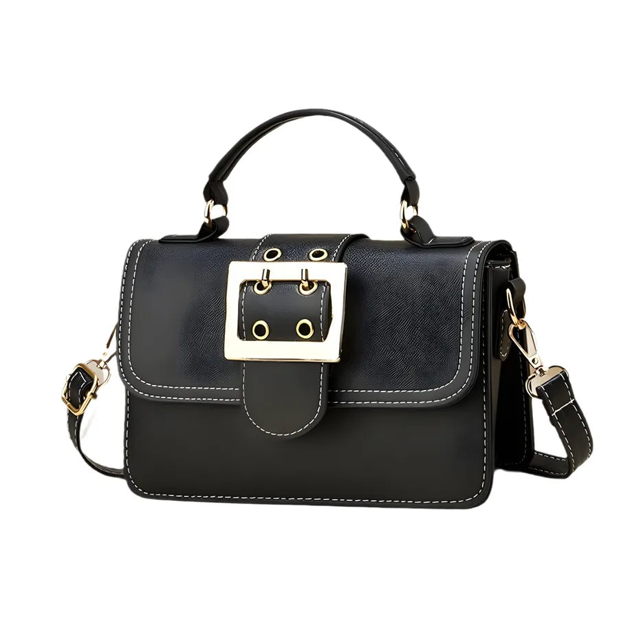 Buckle Detail Faux Leather Crossbody Bag — product view | BTendance