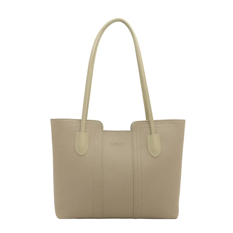 Structured tote bag with long handles – Sage green bag on white background | BTendance