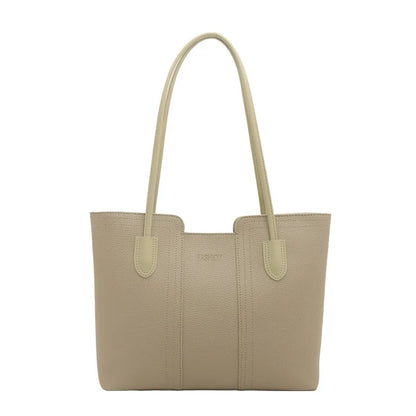 Structured tote bag with long handles – Sage green bag on white background | BTendance