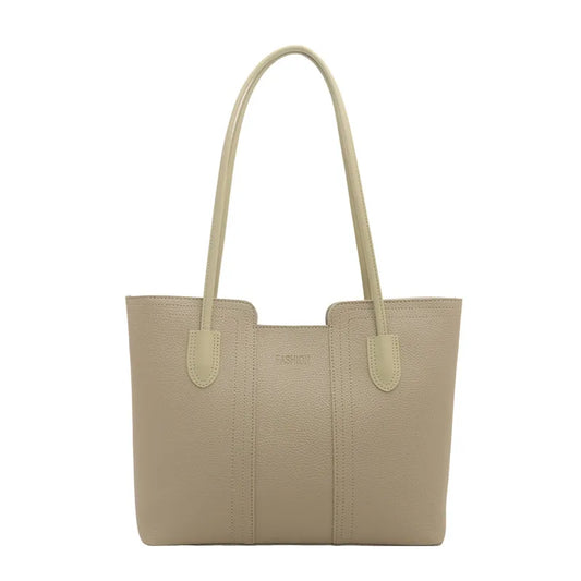 Structured tote bag with long handles – Sage green bag on white background | BTendance