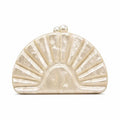 Women's Acrylic Seashell Clutch with Pearlescent Finish – Front | BTendance