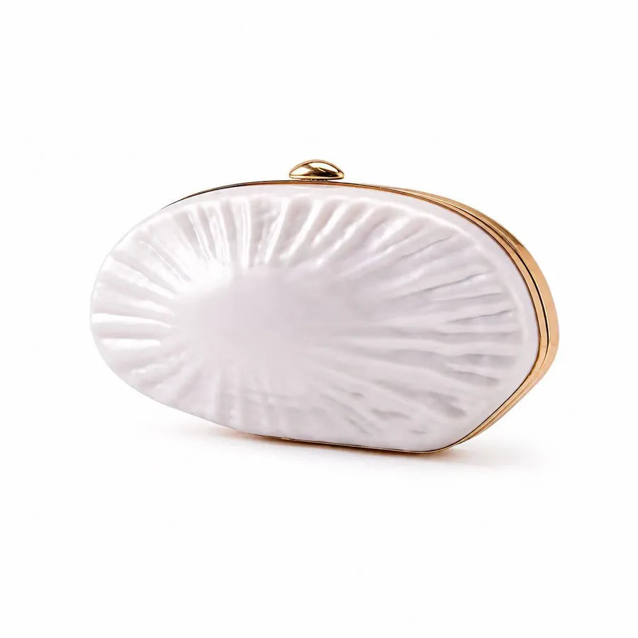 Women's Oval Sunburst Acrylic Evening Clutch – Front | BTendance