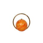 Round Acrylic Orb Bag with Faceted Ring Handle – Yellow-orange front | BTendance
