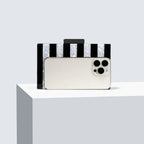 Women's Striped Acrylic Box Clutch with Chain – Scale comparison | BTendance