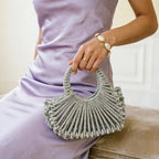Women's Rhinestone Fan Handbag with Round Handle – Carried by handle | BTendance