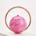 Marbled Globe Evening Bag with Orbit Handle – Rose red front | BTendance
