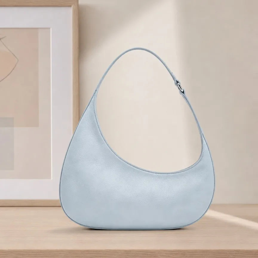 Oval Shoulder Bag with Curved Handle — product view | BTendance