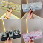 Geometric Rhinestone Flap Evening Clutch – Color selection | BTendance