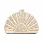 Women's Acrylic Seashell Clutch with Pearlescent Finish – Front | BTendance