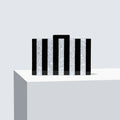 Women's Striped Acrylic Box Clutch with Chain – Black stripe front | BTendance