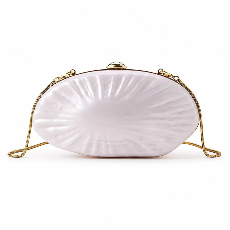 Women's Oval Sunburst Acrylic Evening Clutch – With chain strap | BTendance
