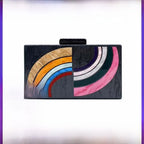 Women's Multicolor Arc Acrylic Box Clutch – Front | BTendance