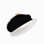 Women's Pearlescent Dome Acrylic Clutch with Chain – Open interior | BTendance