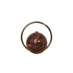 Round Acrylic Orb Bag with Faceted Ring Handle – Coffee front | BTendance