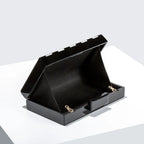 Women's Striped Acrylic Box Clutch with Chain – Open interior | BTendance